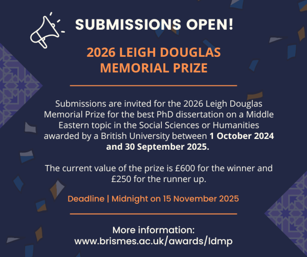 Submissions Open for 2026 Leigh Douglas Memorial Prize