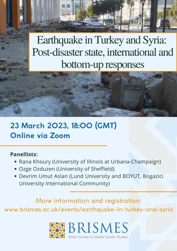 Event | Earthquake in Turkey and Syria: Post-disaster state, international and bottom-up responses